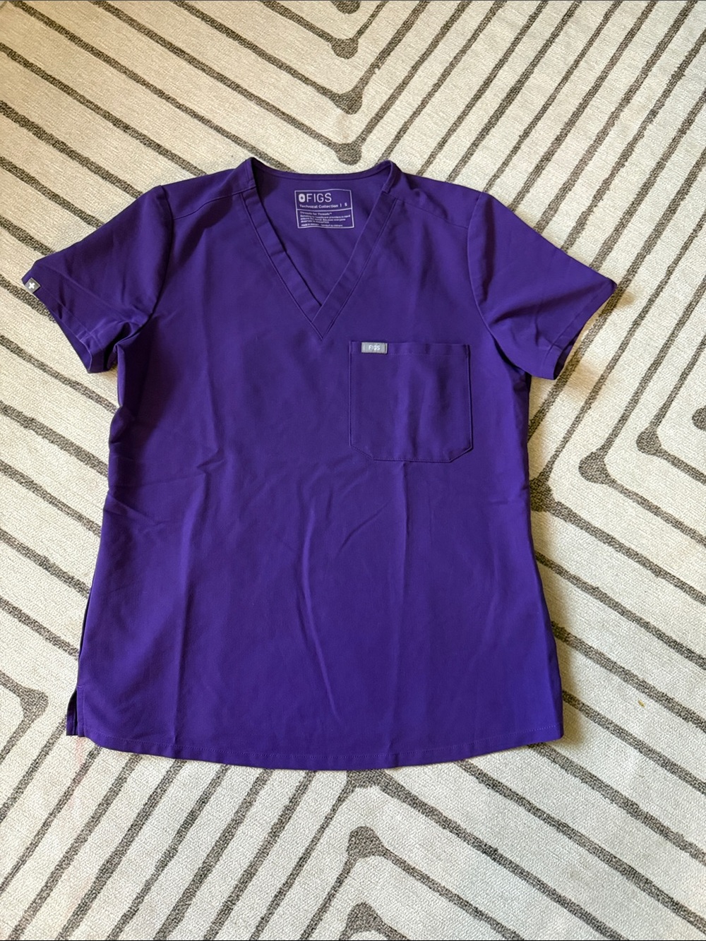 FIGS Women's V-Neck Scrub Top in Digital Grape